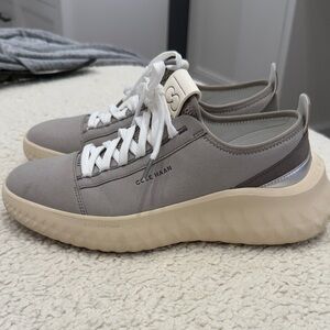 Cole Haan Gray and Cream Runner-Style Sneakers